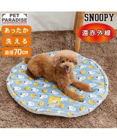 PET PARADISE スヌーピー 遠赤外線 丸マット 《コロン柄》 Ｓ