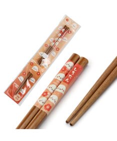 Mother garden しろたん 木製 箸  21cm 《紅梅柄》 単品