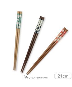 Mother garden しろたん 木製 箸  21cm 《紅梅柄》 単品