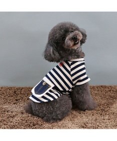PET PARADISE  Lee ボーダー Tシャツ   デニム ポーチ風 小型犬