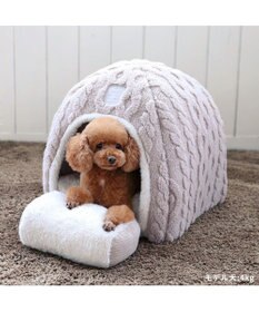PET PARADISE ペットパラダイス 遠赤外線 ボアハウス 《アラン柄》  38×40cm