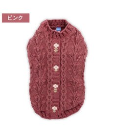 PET PARADISE ペットパラダイス 花 刺繍 アランニット 《レッド》 小型犬
