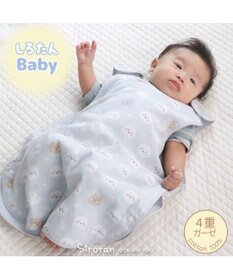Mother garden しろたん 総柄 スリーパー 四重ガーゼ ベビー おくるみ