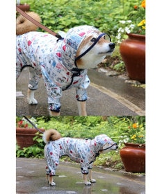 PET PARADISE スヌーピー 足付き透明フード付き レインコート《アメリカンビンテージ柄》中型犬 大型犬