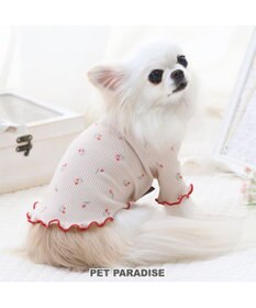 PET PARADISE ペットパラダイス お花のびのび リブ Tシャツ  小型犬