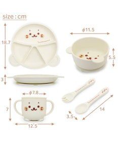 Mother garden しろたん シリコン ベビー食器セット 《顔ぼん柄》  箱入り