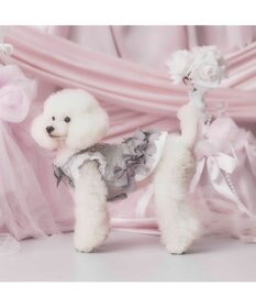 PET PARADISE cherircouture ヘムリボンツイードベスト 《グレー》 小型犬