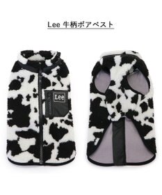 PET PARADISE Lee 背開き ボアベスト 牛柄 《ブラック》 小型犬