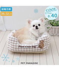 PET PARADISE ペットパラダイス  クール 四角カドラー 《くまチェック柄》 超小型犬