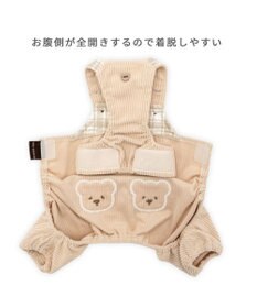 PET PARADISE ペットパラダイス くまちゃん チェックオーバーオール  小型犬