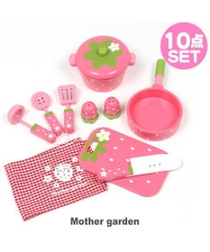 Mother garden  マザーガーデン 野いちごままごと キッチンツールセット《粒々いちご柄 》