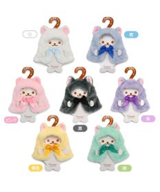 Mother garden しろたん ついてきちゃうしろたん マスコット 着せ替え服 《にゃんこポンチョ 緑》 単品