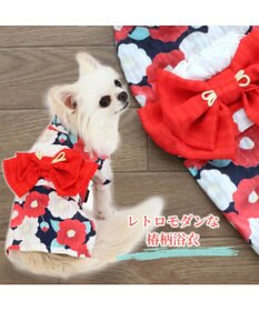 PET PARADISE 犬の服 夏 犬服 浴衣 椿柄 赤  【小型犬】