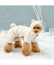 PET PARADISE ペットパラダイス くまちゃん  綿入り オール 《チェック柄》 小型犬