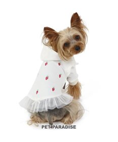 PET PARADISE ペットパラダイス パーカー 苺柄 《ホワイト》 小型犬