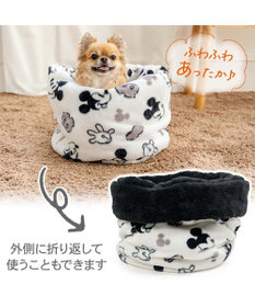 PET PARADISE ディズニー ミッキーマウス 白黒 筒型寝袋 Ｓ