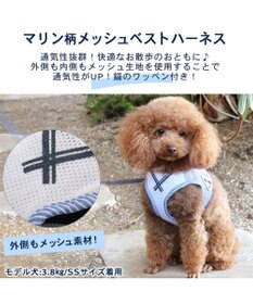 PET PARADISE 犬 ハーネス メッシュ ベスト ハーネス 【４Ｓ~３Ｓ】小花柄 ／マリン柄