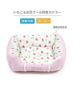 PET PARADISE ペットパラダイス クールカドラー 角型《いちご＆お花柄》 小型犬