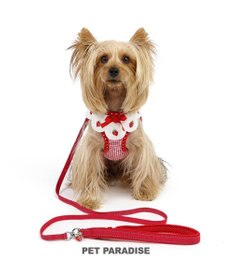 PET PARADISE ペットパラダイス ハーネス＆リード  スカラップカラー《いちご柄 》 ＳＳ 小型犬