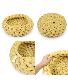 PET PARADISE 猫 ベッド おしゃれ 編み カドラー (42cm)