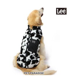 PET PARADISE Lee 背開き ボア ベスト 牛柄  《ブラック》 中型犬 大型犬