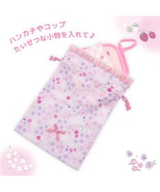 Mother garden マザーガーデン  野いちご 巾着 《小花いちご柄》 小