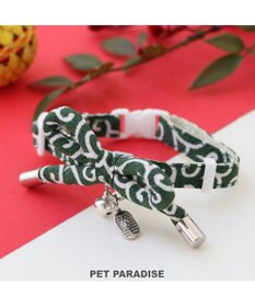 PET PARADISE ペットパラダイス 和むすび 猫首輪  《緑》 小 / 中