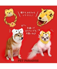 PET PARADISE 犬 おもちゃ トラ パペット おもちゃ  トイ ＴＯＹ 虎 とら お正月 年賀状 干支 音が鳴る ぬいぐるみ ボール ロープ オモチャ 玩具 小型犬 おもちゃ 猫 かわいい おもしろ インスタ映え