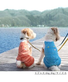PET PARADISE Ｌｅｅ つなぎ風  ロンパース 【小型犬】《ブルー/オレンジ》クールマックスエコメイド