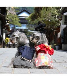 PET PARADISE ペットパラダイス 黒白 浴衣 とんぼ刺繍 小型犬
