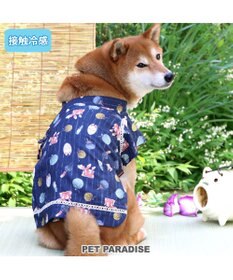 PET PARADISE ペットパラダイス 接触冷感 背中開き 甚平 《縁日柄》　中型犬