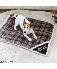PET PARADISE ペットパラダイス 遠赤外線 ボアマット 《 チェック柄 》 (80×60cm)