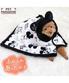 PET PARADISE ディズニー ミッキーマウス 白黒 着る毛布 小型犬