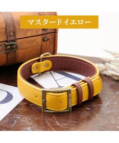 PET PARADISE ペットパラダイス ソフトレザー首輪 《マスタードイエロー》 Ｍ