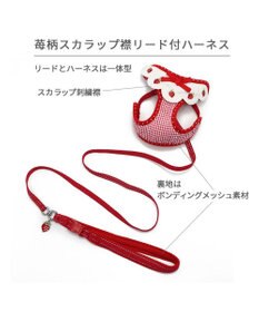 PET PARADISE ペットパラダイス ハーネス＆リード スカラップカラー《いちご柄》 ４Ｓ / ３Ｓ 小型犬