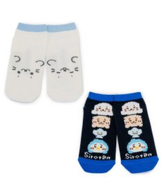 Mother garden しろたん スニーカー丈 靴下 2足セット 《手つなぎ・ビット柄 》 17～20cm