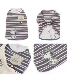 PET PARADISE スヌーピー お揃いTシャツ マルチボーダー 《グレー》 小型犬