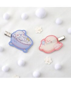 Mother garden しろたん アクリル前髪クリップ 2個セット《お風呂＆読書》