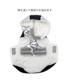 PET PARADISE Lee フード付 綿入れベスト 《シルバー》 中型犬 大型犬