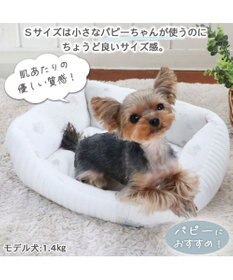 PET PARADISE 犬 ベッド キルト カドラーベッド (38×32cm) 《グレージュ/ ピンク/ ホワイト》