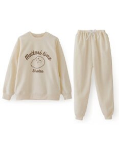 Mother garden しろたん フリース ルームウェア 上下セット ユニセックス