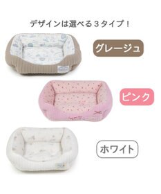 PET PARADISE 犬 ベッド キルト カドラーベッド (38×32cm) 《グレージュ/ ピンク/ ホワイト》