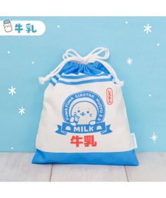 Mother garden しろたん 巾着 《牛乳柄》