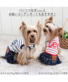 PET PARADISE 犬の服 犬 Lee スカート つなぎ 【小型犬】 リブ ボーダー