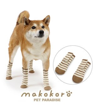  ペットパラダイス makokoro スリット 靴下  《ボーダー》 ＳＭ 中型犬