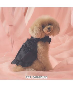  cherircouture リボン ギャザーベスト 《ブラック》 小型犬