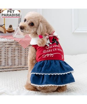  リサとガスパール トレーナー ワンピース 《レッド》 小型犬