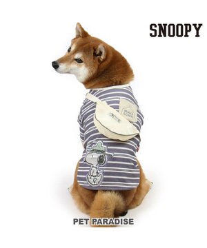  スヌーピー お揃いTシャツ マルチボーダー 《グレー》 中型犬 大型犬