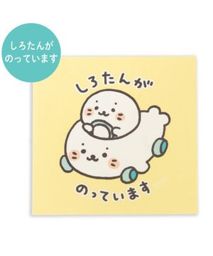  しろたん どこでも一緒しろたんステッカー 大  《しろたんがのっています》 単品