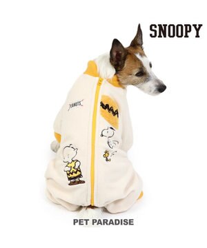  犬 服 秋冬 スヌーピー 背中開き フリース ロンパース 【小型犬】